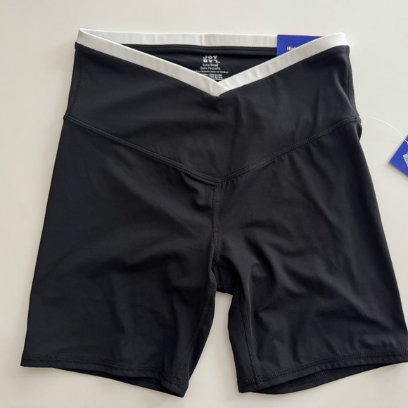JoyLab Pants - JoyLab Women’s V-Waistband High Rise Biker Shorts Size XS Black White Activewear